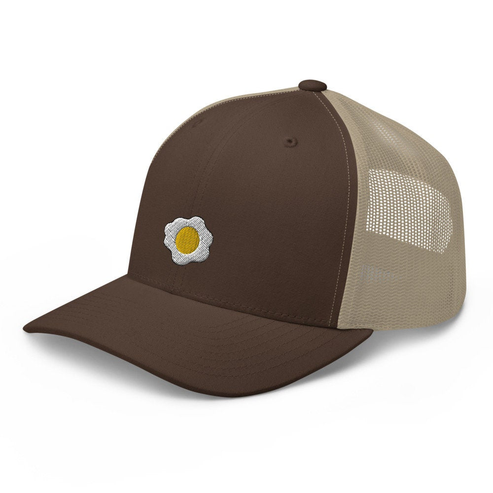 Sunny-Side Up Egg Embroidered Trucker Hat, Mesh Cap Gift