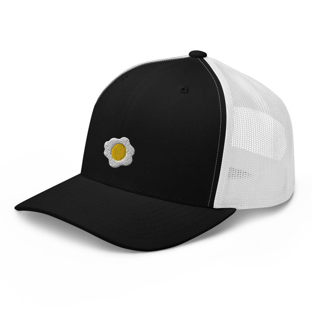 Sunny-Side Up Egg Embroidered Trucker Hat, Mesh Cap Gift