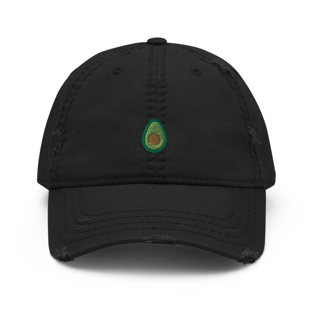 Avocado Embroidered Distressed Embroidered Dad Hat, Frayed Cap Gift