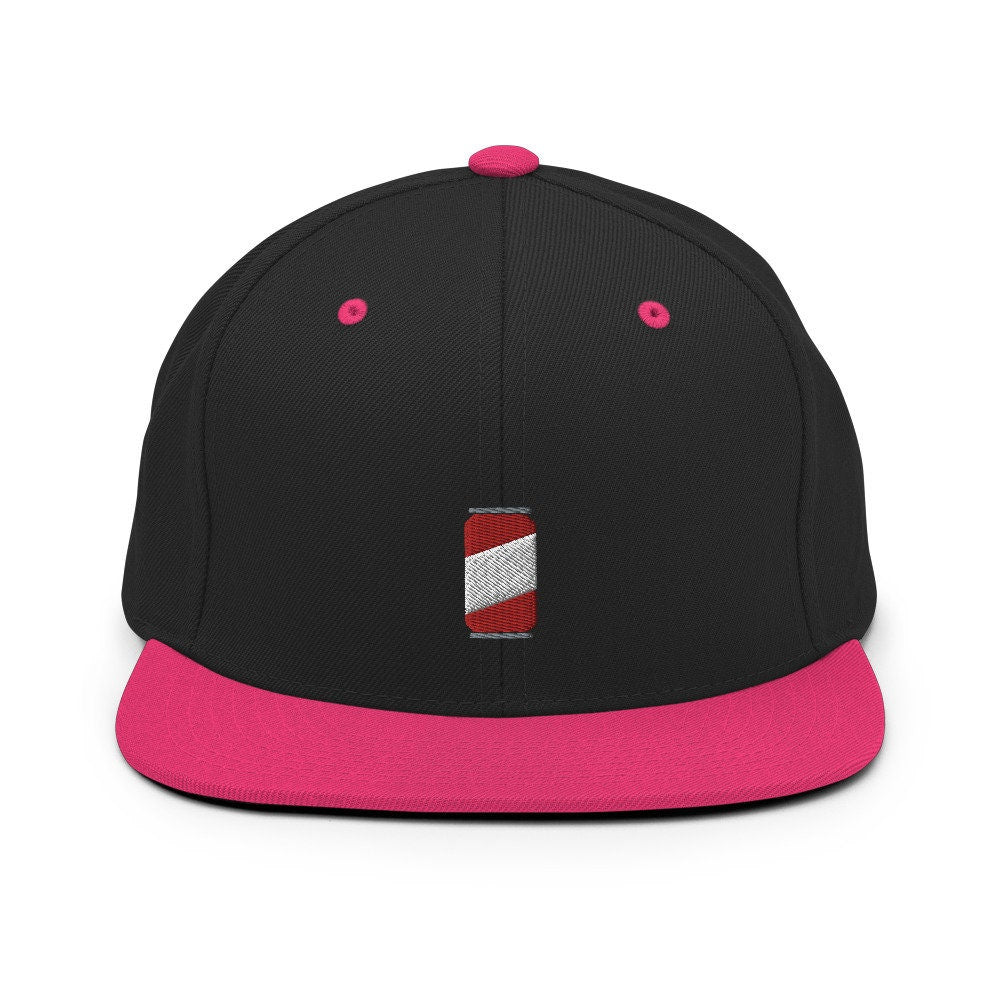 Classic Soda Can Embroidered Snapback Hat, Cap Gift, Embroidered Snapback Hat, Flat Bill Snapback