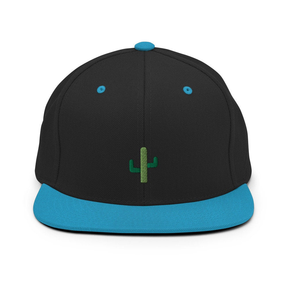 Cactus Embroidered Snapback Hat, Cap Gift, Embroidered Snapback Hat, Flat Bill Snapback