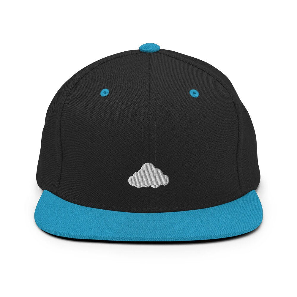 Cloud Embroidered Snapback Hat, Cap Gift, Embroidered Snapback Hat, Flat Bill Snapback