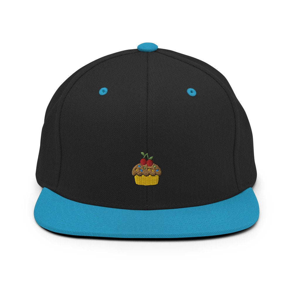 Cupcake Dessert Embroidered Snapback Hat, Cap Gift, Embroidered Snapback Hat, Flat Bill Snapback