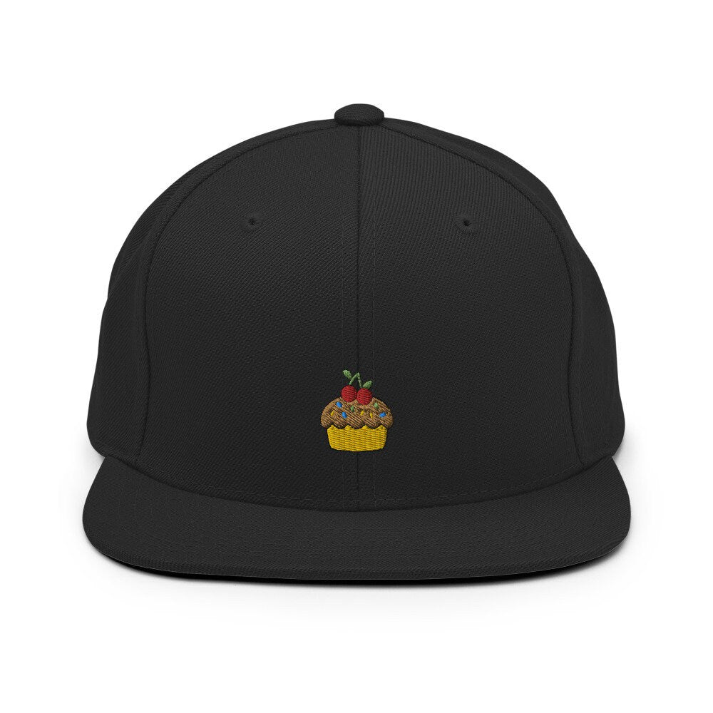 Cupcake Dessert Embroidered Snapback Hat, Cap Gift, Embroidered Snapback Hat, Flat Bill Snapback