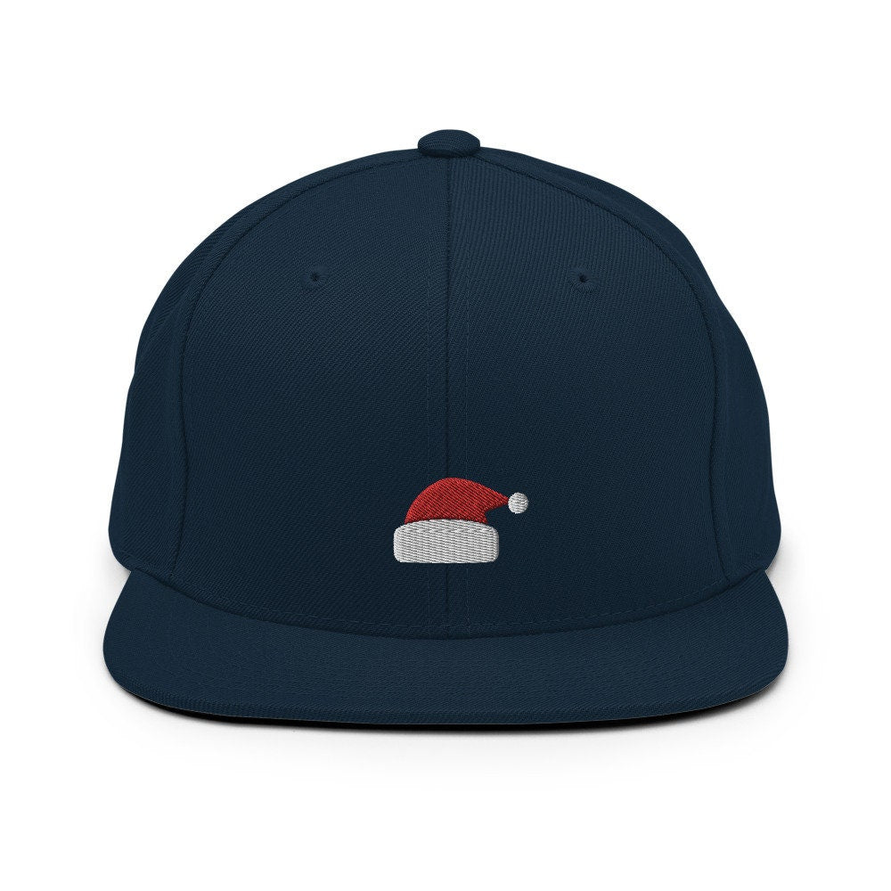 Christmas Santa Claus Hat Embroidered Snapback Hat, Cap Gift, Embroidered Snapback Hat, Flat Bill Snapback