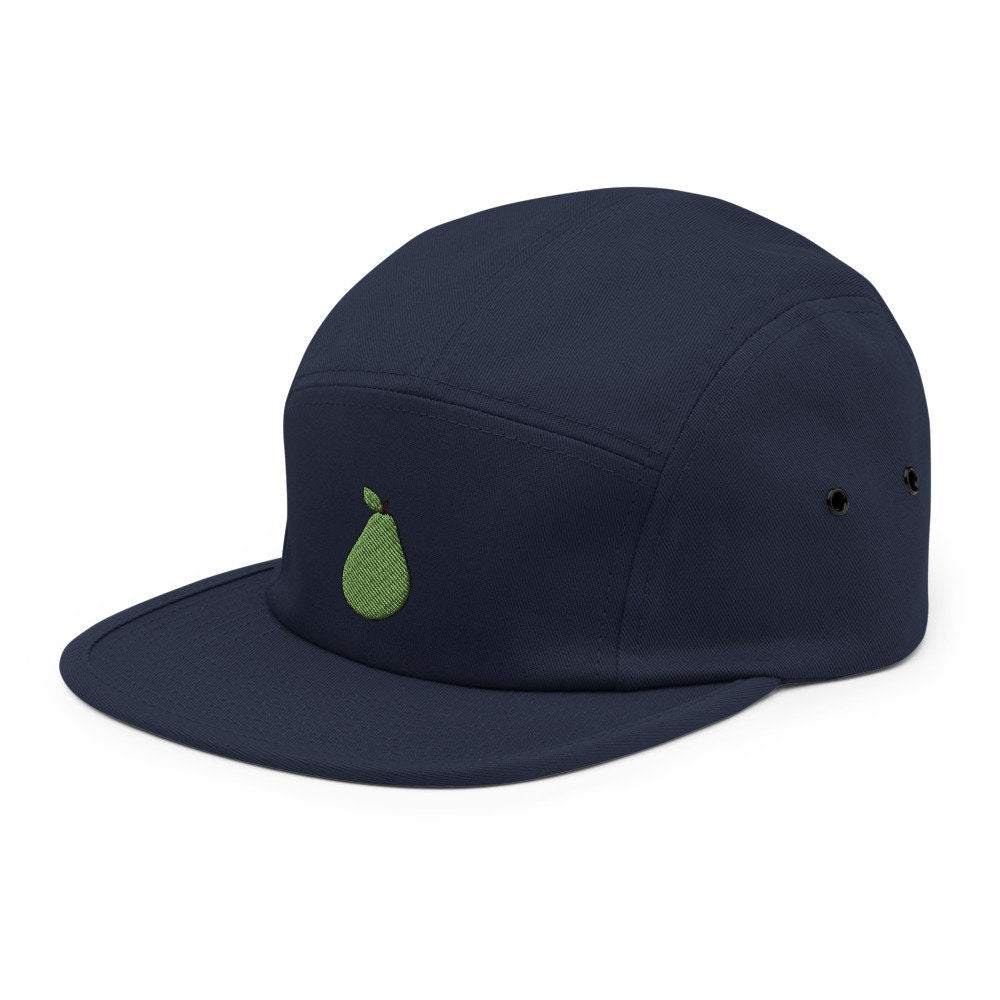 Pear Fruit Embroidered Five Panel Cap, Hat Gift