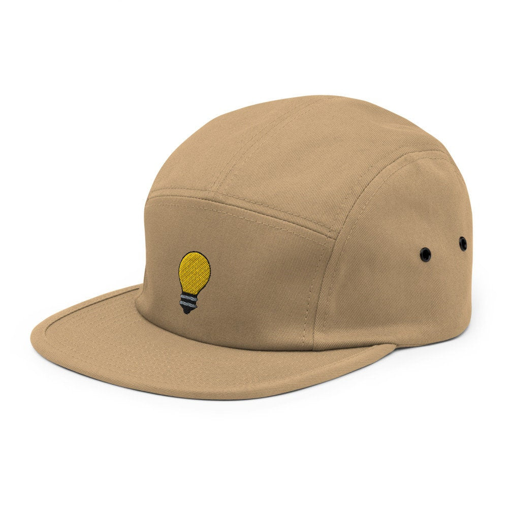 Lightbulb Embroidered Five Panel Cap, Hat Gift