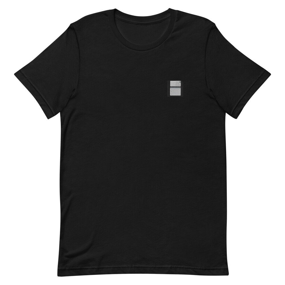 Floppy Disk Embroidered Men's T-Shirt Gift for Boyfriend, Men's Short Sleeve Shirt - Multiple Colors