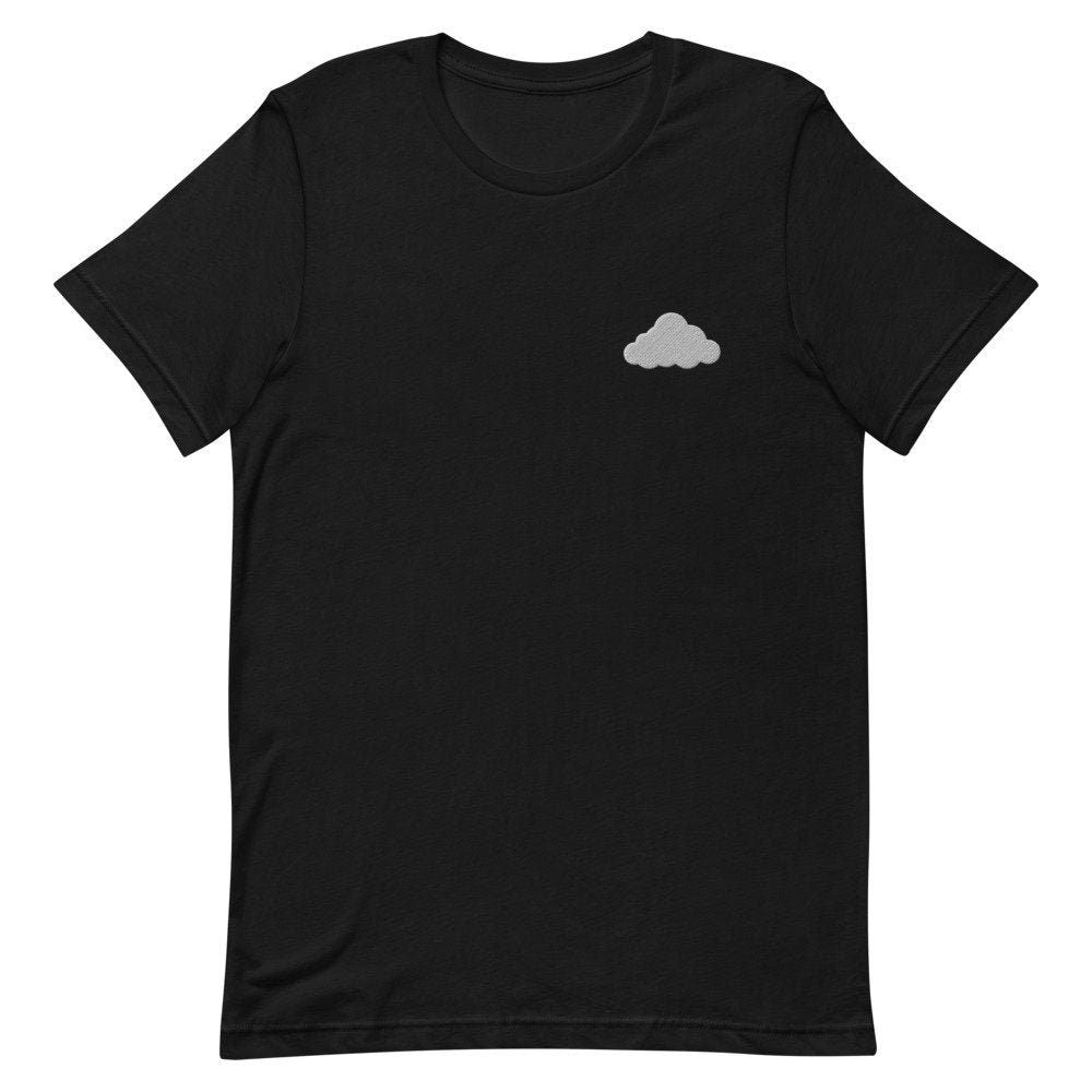 Cloud Embroidered Men's T-Shirt Gift for Boyfriend, Men's Short Sleeve Shirt - Multiple Colors