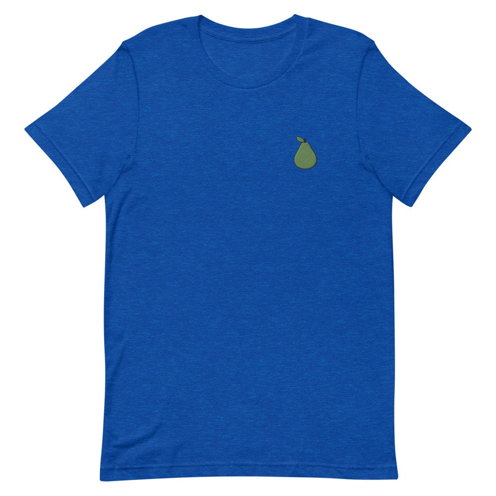 Pear Fruit Embroidered Men's T-Shirt Gift for Boyfriend, Men's Short Sleeve Shirt - Multiple Colors