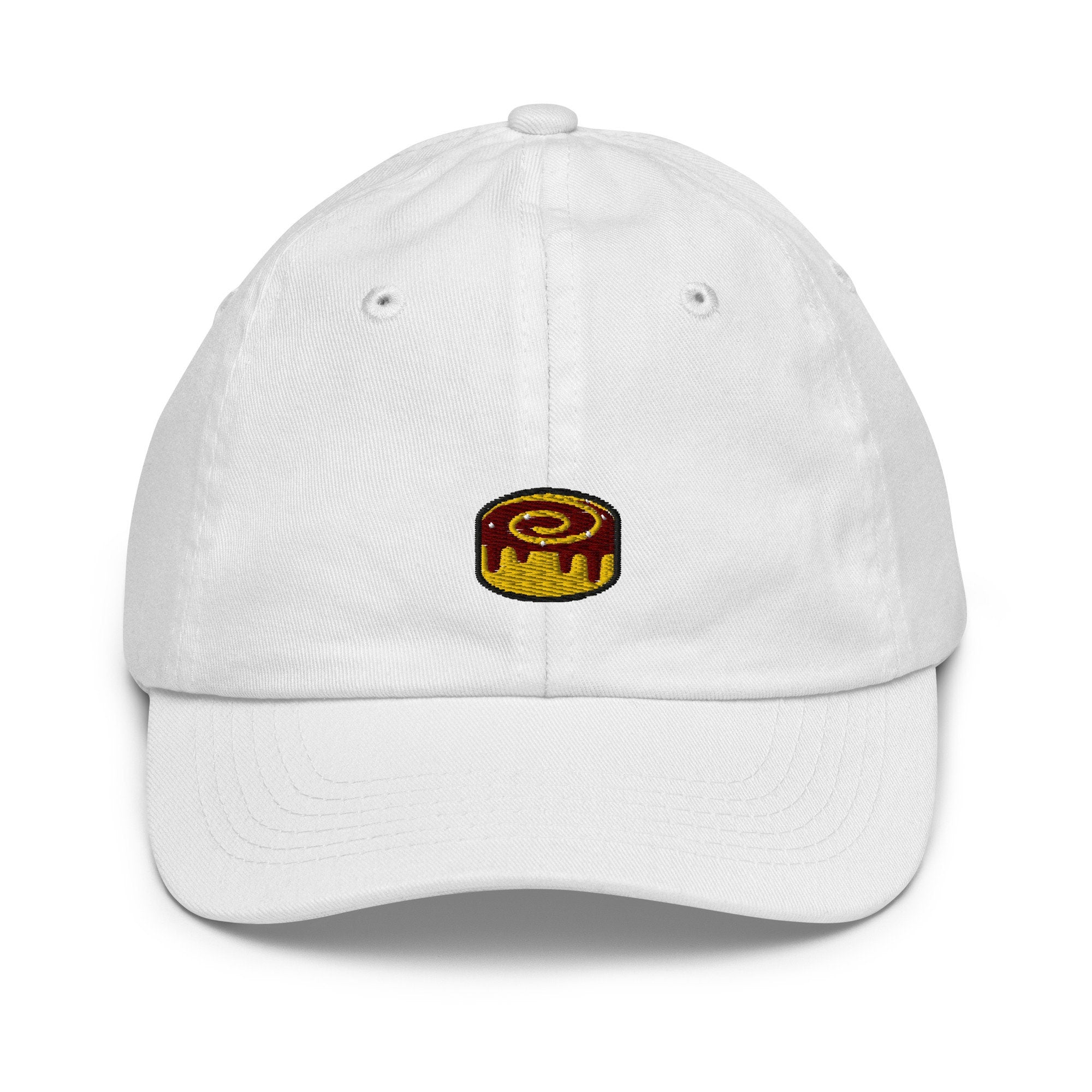 Kids Cinnamon Bun Youth Baseball Cap, Embroidered Kids Hat, Childrens Hat Gift - Multiple Colors