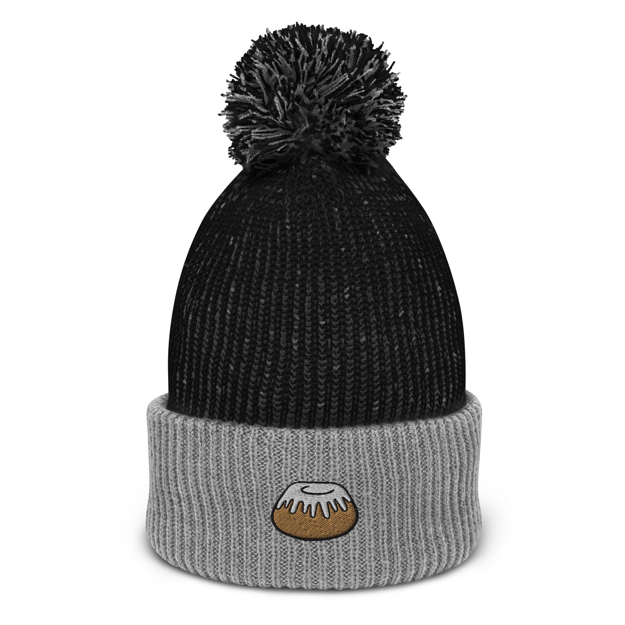 Bundt Cake Embroidered Pom Pom Beanie