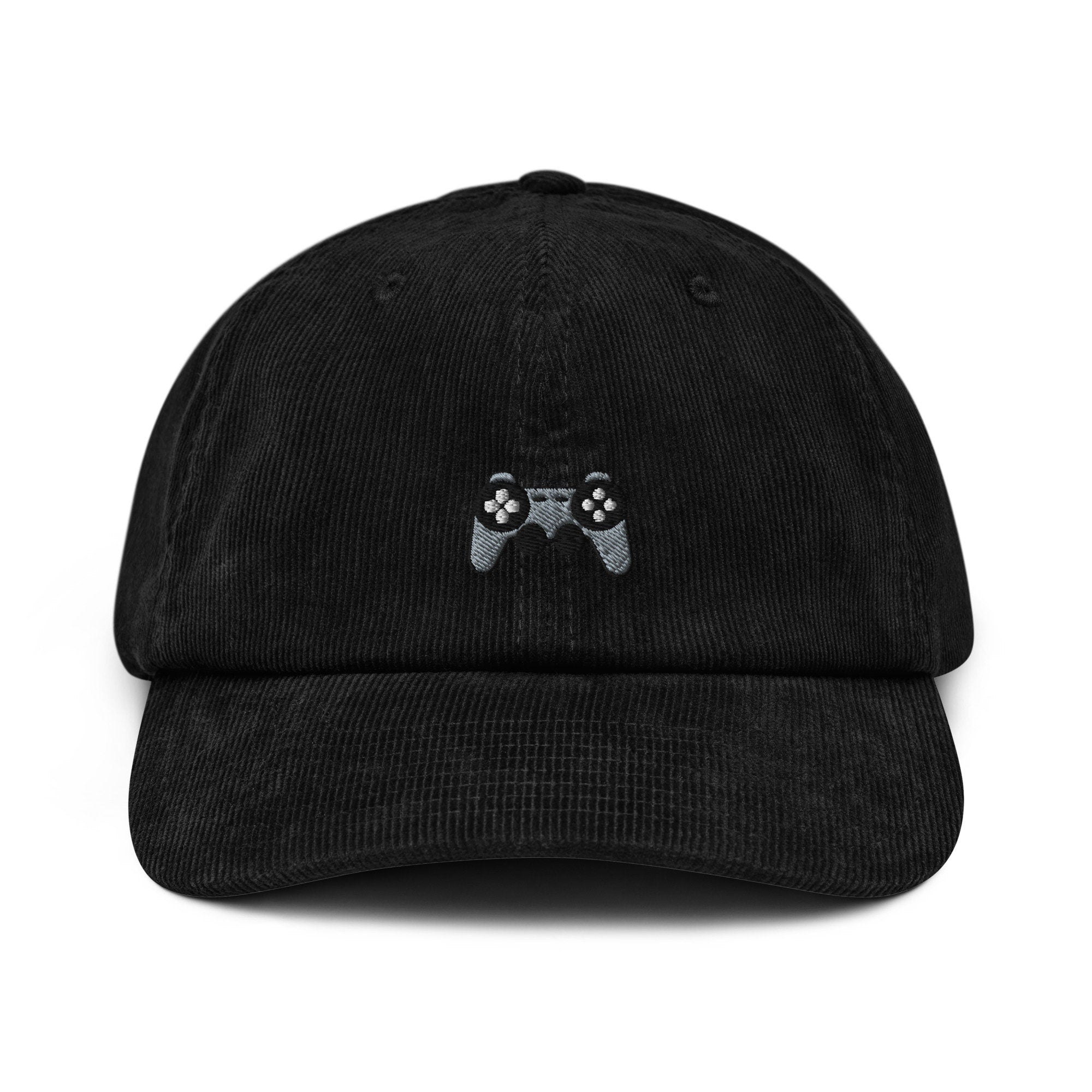 Video Game Controller Embroidered Corduroy Dad Hat, Handmade Corduroy Baseball Cap Gift - Multiple Colors