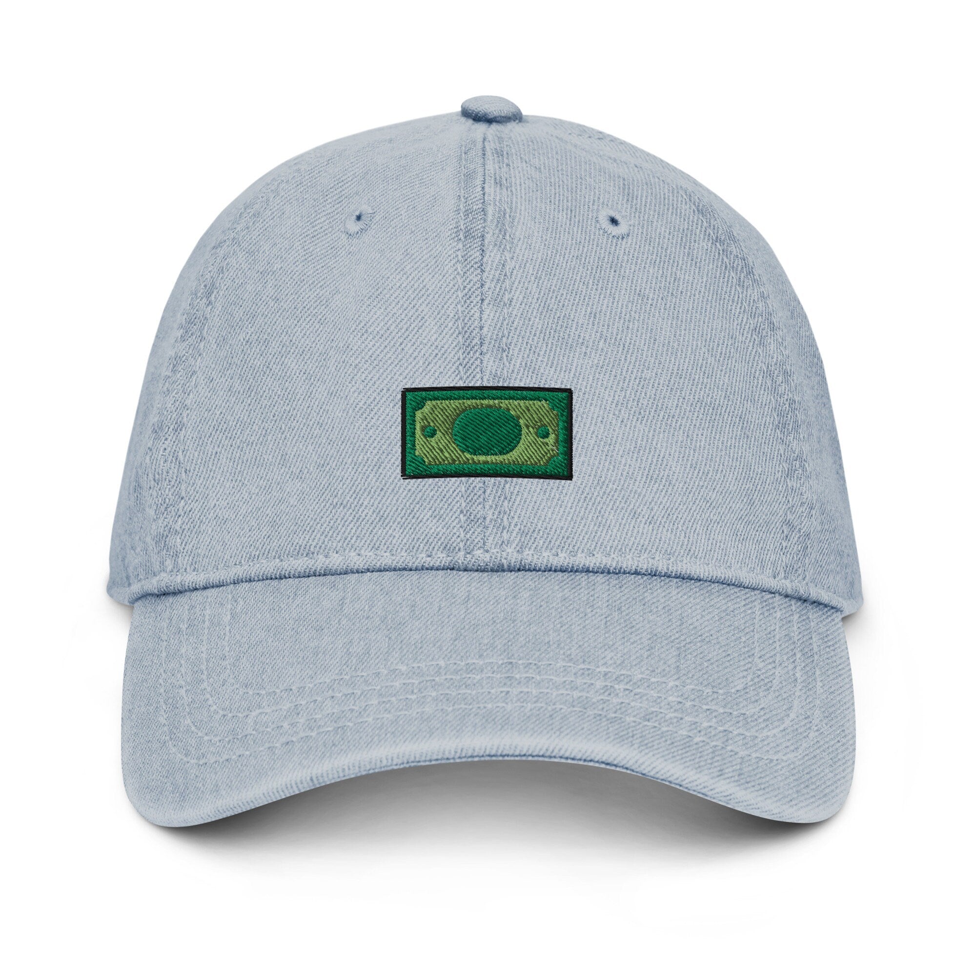 Money Denim Hat, Premium Embroidered Denim Cap, Hat Embroidery Gift - Multiple Colors