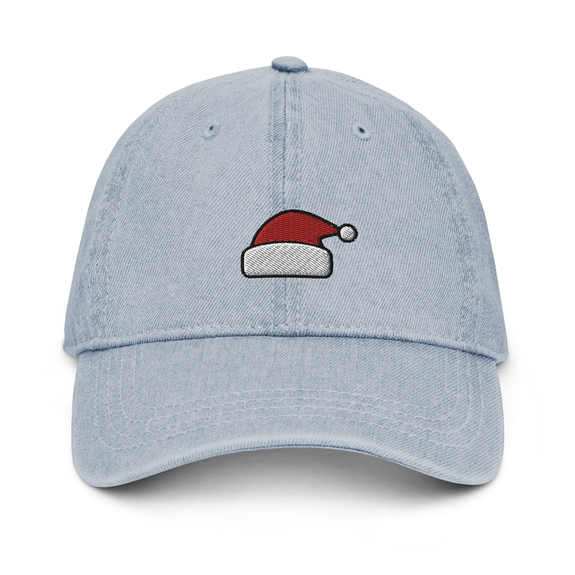 Santa Hat Denim Hat, Premium Embroidered Denim Cap, Hat Embroidery Gift - Multiple Colors