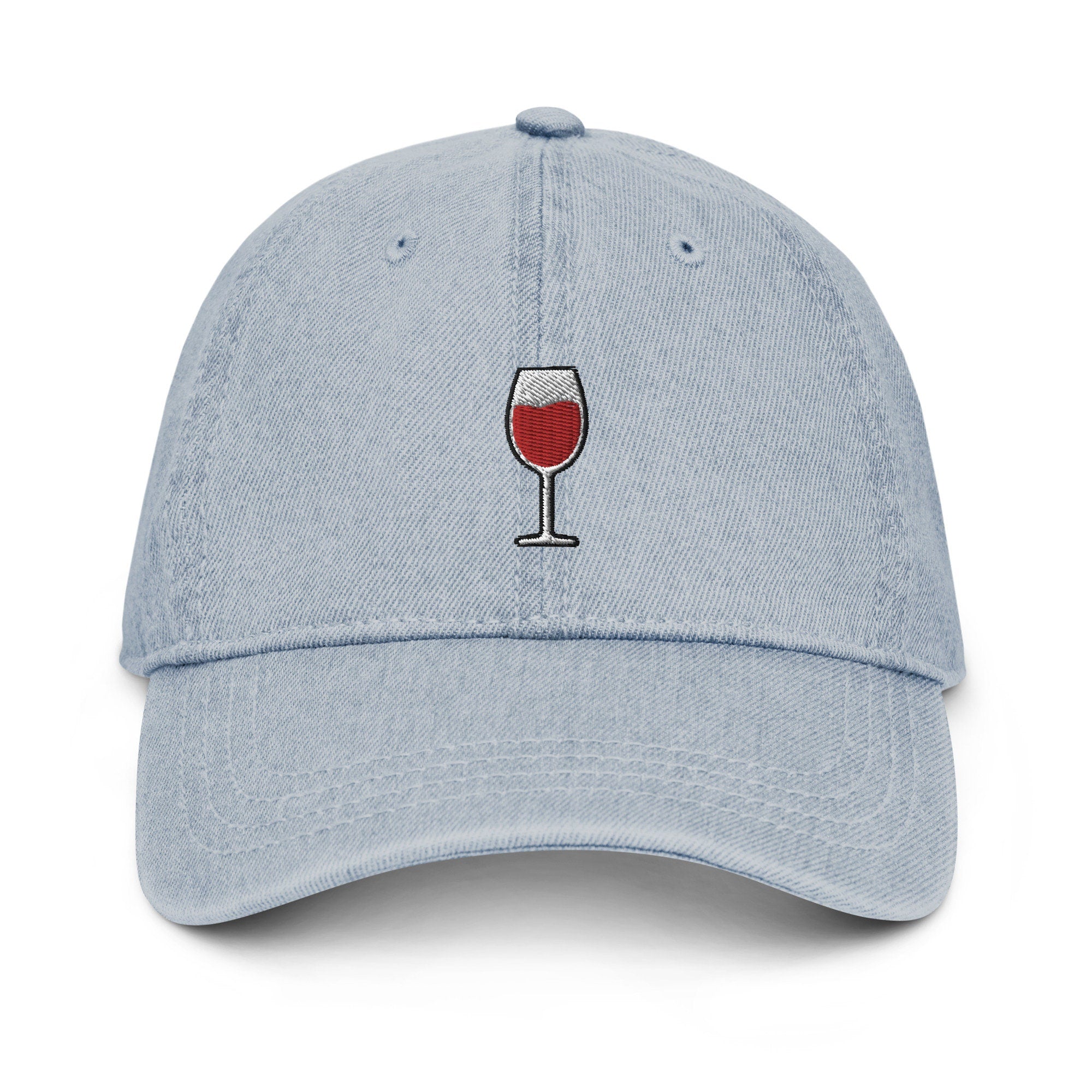 Wine Denim Hat, Premium Embroidered Denim Cap, Hat Embroidery Gift - Multiple Colors