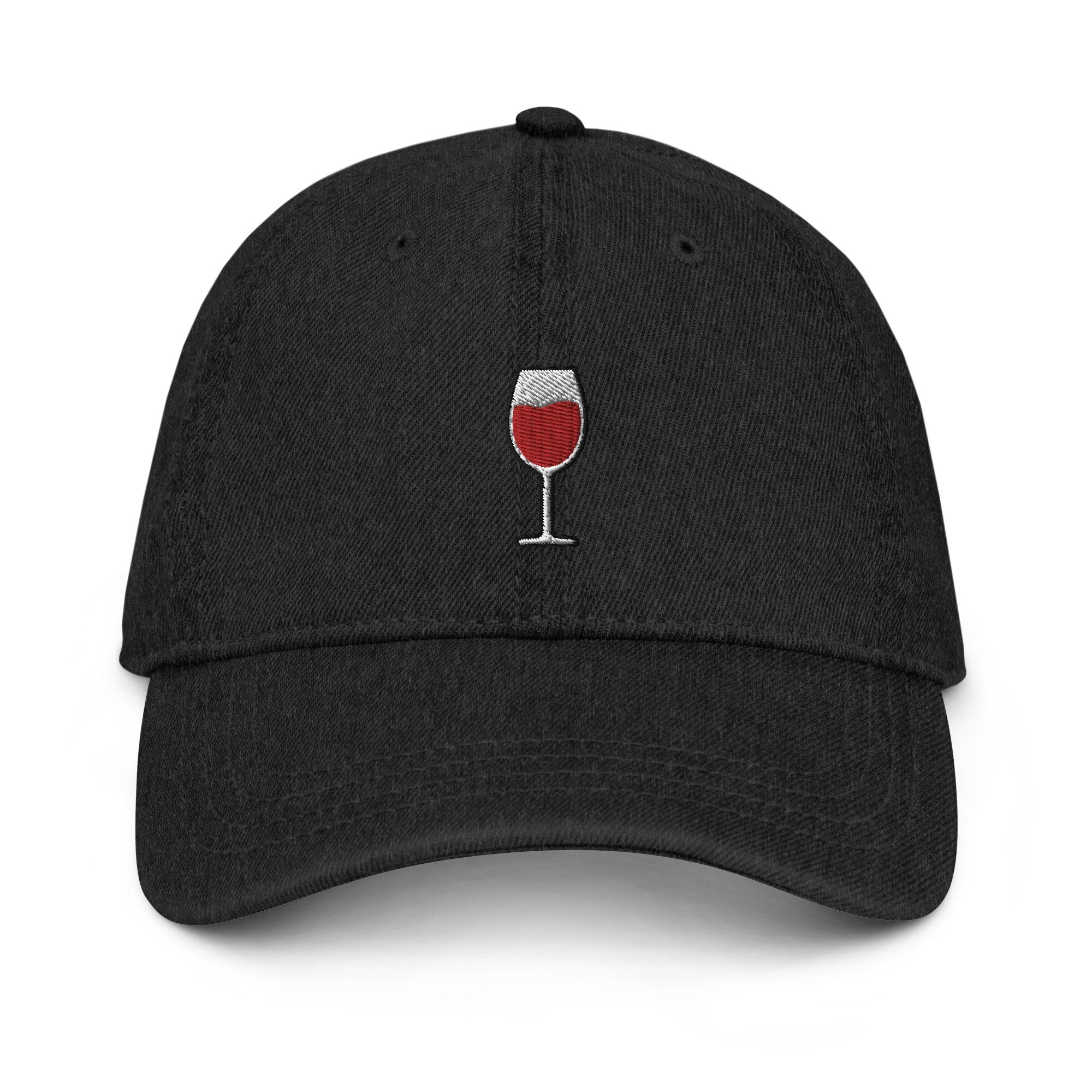 Wine Denim Hat, Premium Embroidered Denim Cap, Hat Embroidery Gift - Multiple Colors