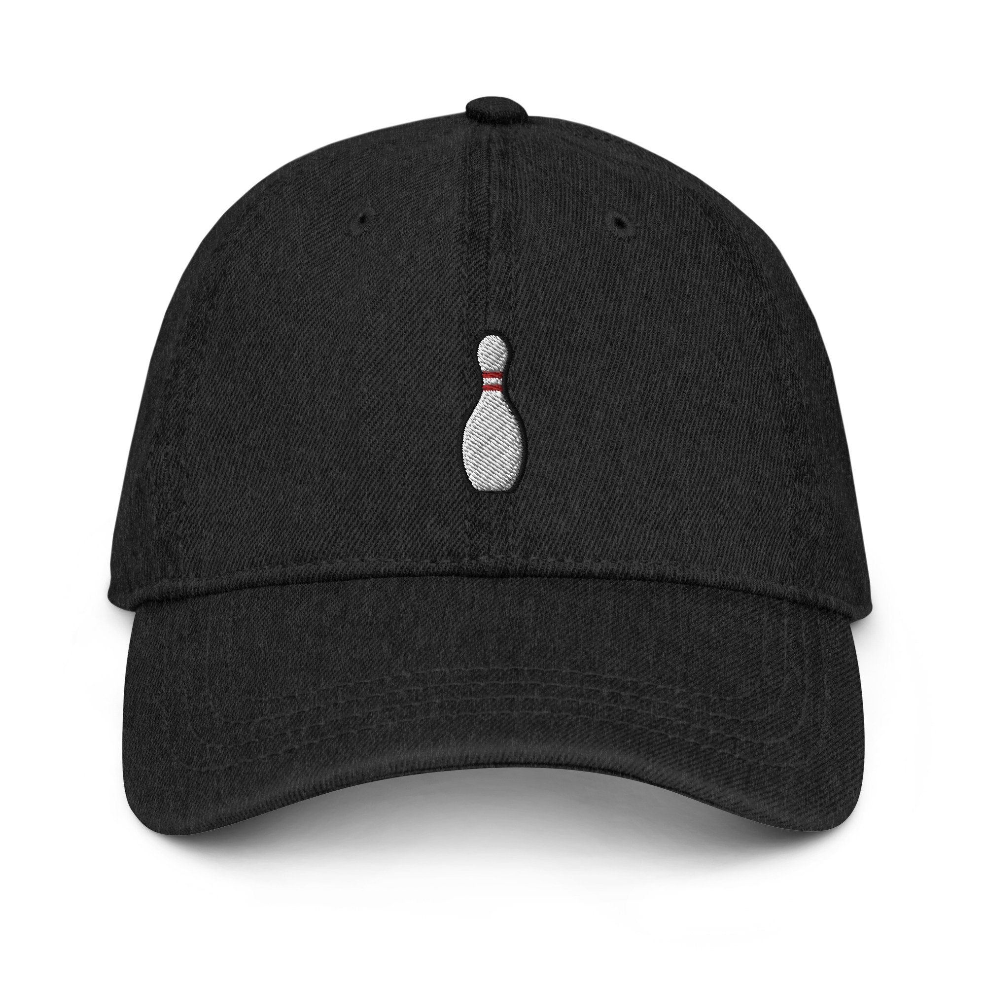 Bowling Pin Denim Hat, Premium Embroidered Denim Cap, Hat Embroidery Gift - Multiple Colors