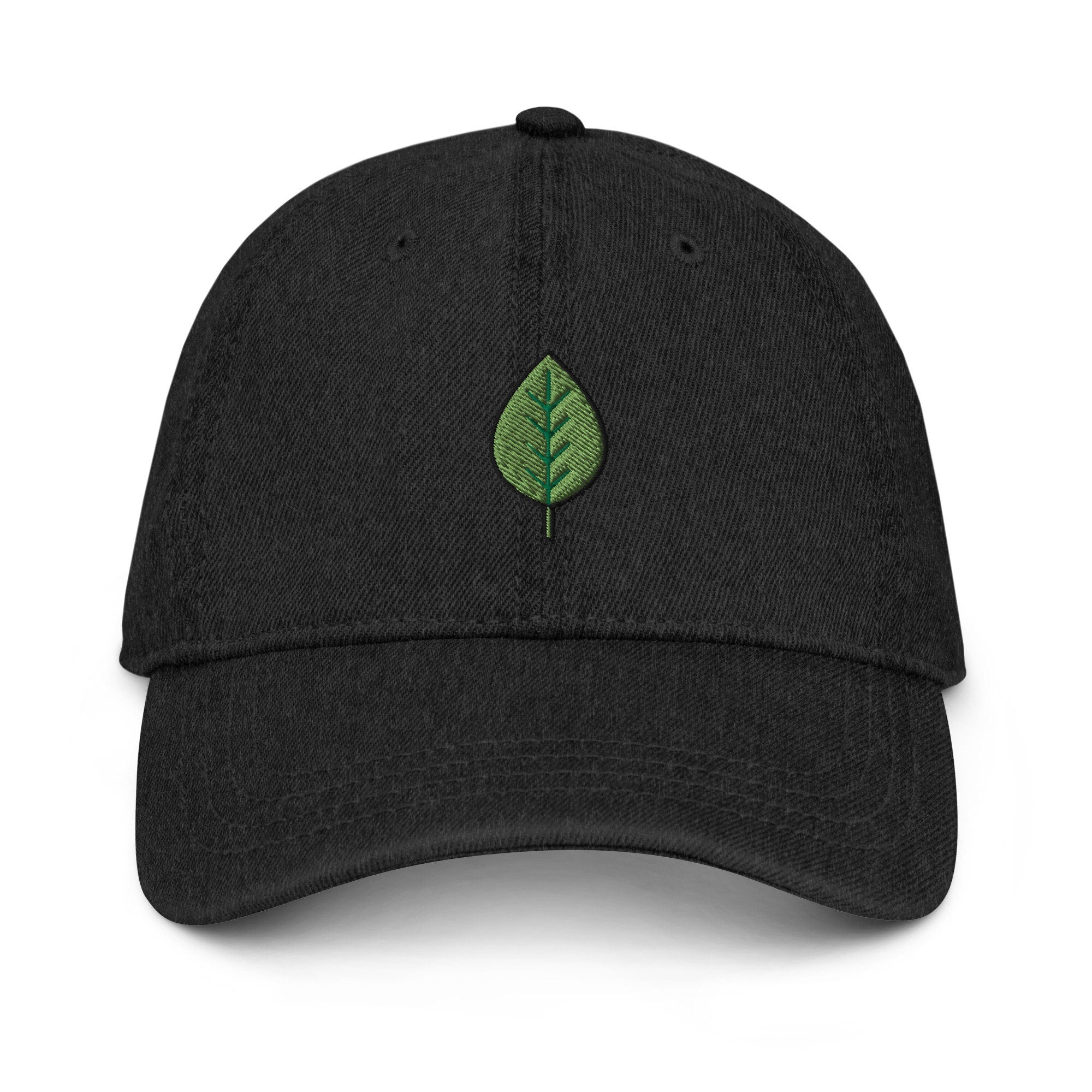 Leaf Denim Hat, Premium Embroidered Denim Cap, Hat Embroidery Gift - Multiple Colors