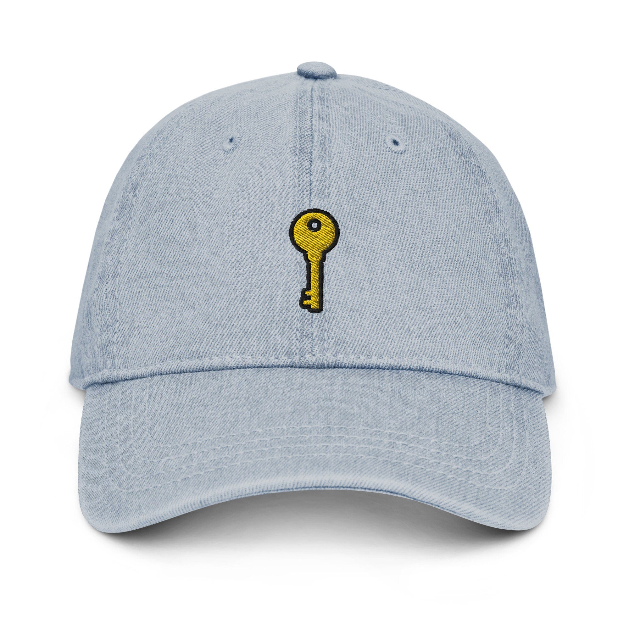 Key Denim Hat, Premium Embroidered Denim Cap, Hat Embroidery Gift - Multiple Colors