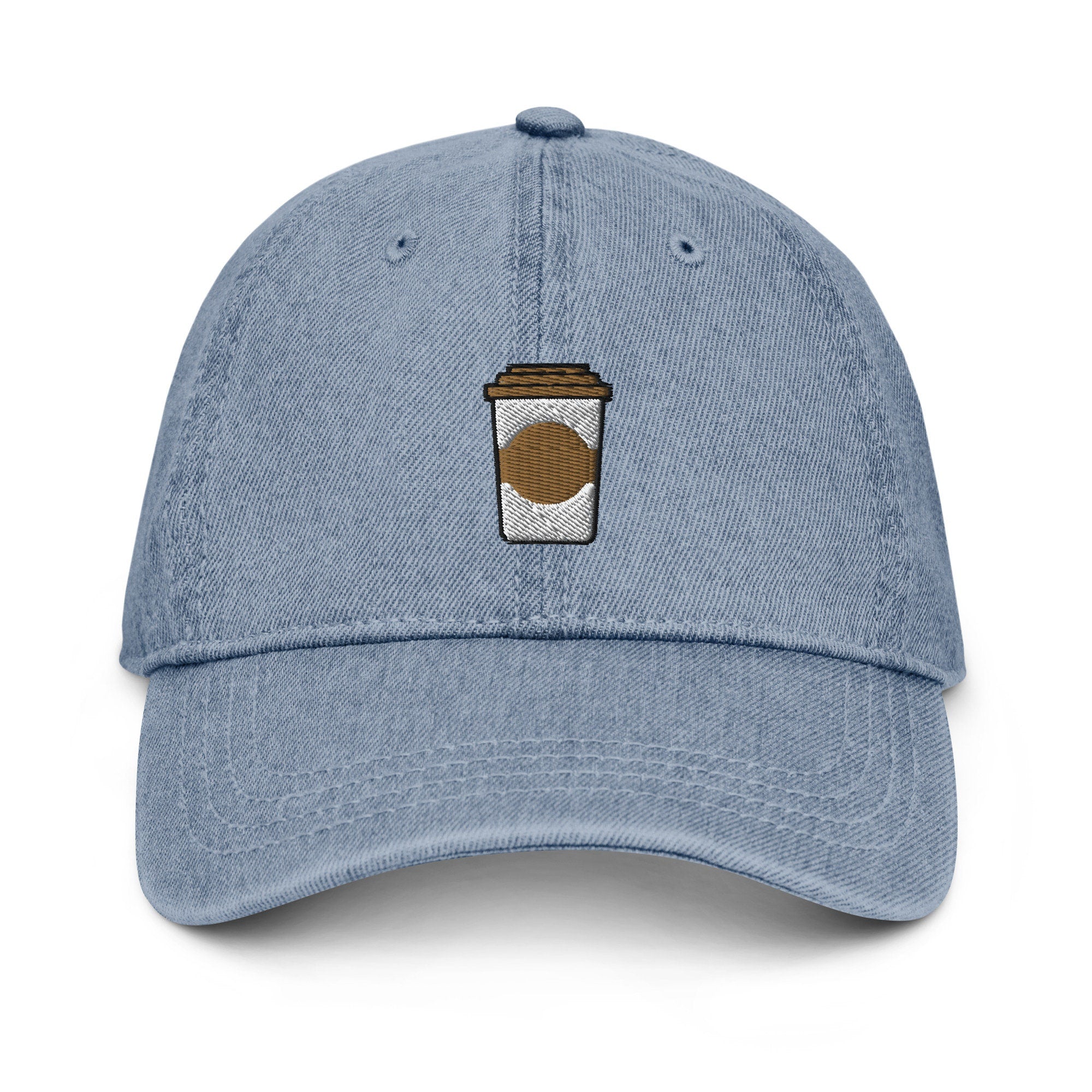 Coffee Denim Hat, Premium Embroidered Denim Cap, Hat Embroidery Gift - Multiple Colors