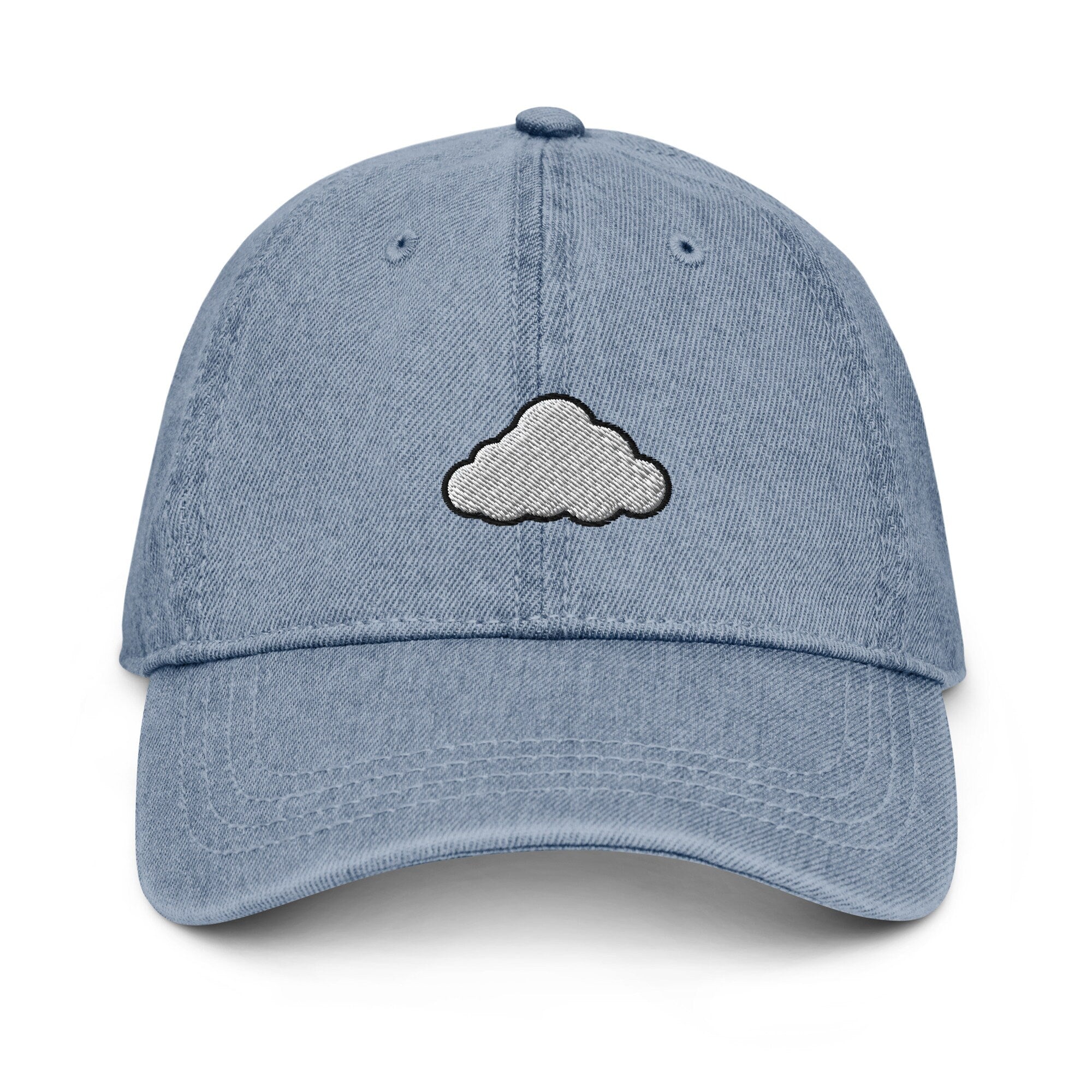 Cloud Denim Hat, Premium Embroidered Denim Cap, Hat Embroidery Gift - Multiple Colors