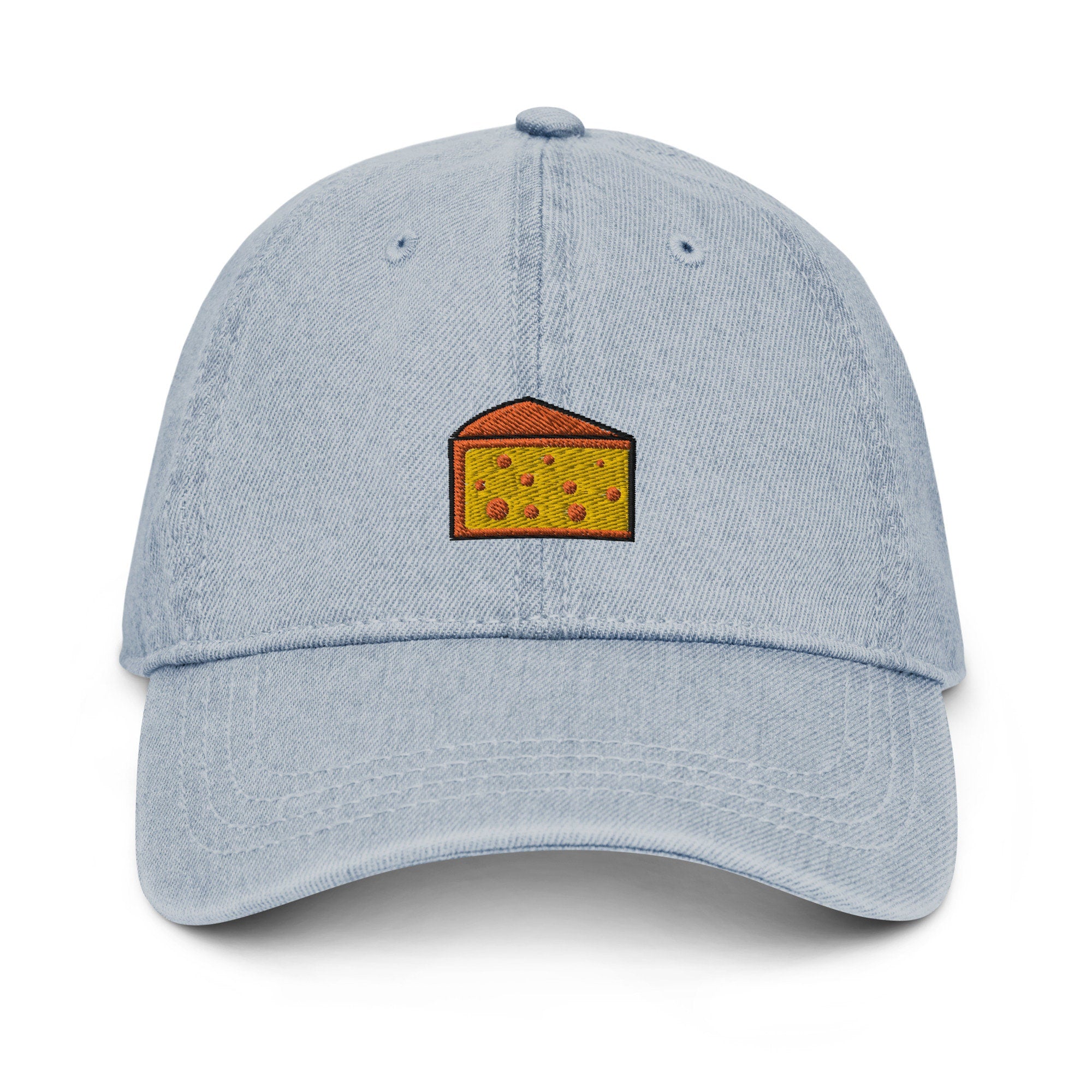 Cheese Denim Hat, Premium Embroidered Denim Cap, Hat Embroidery Gift - Multiple Colors