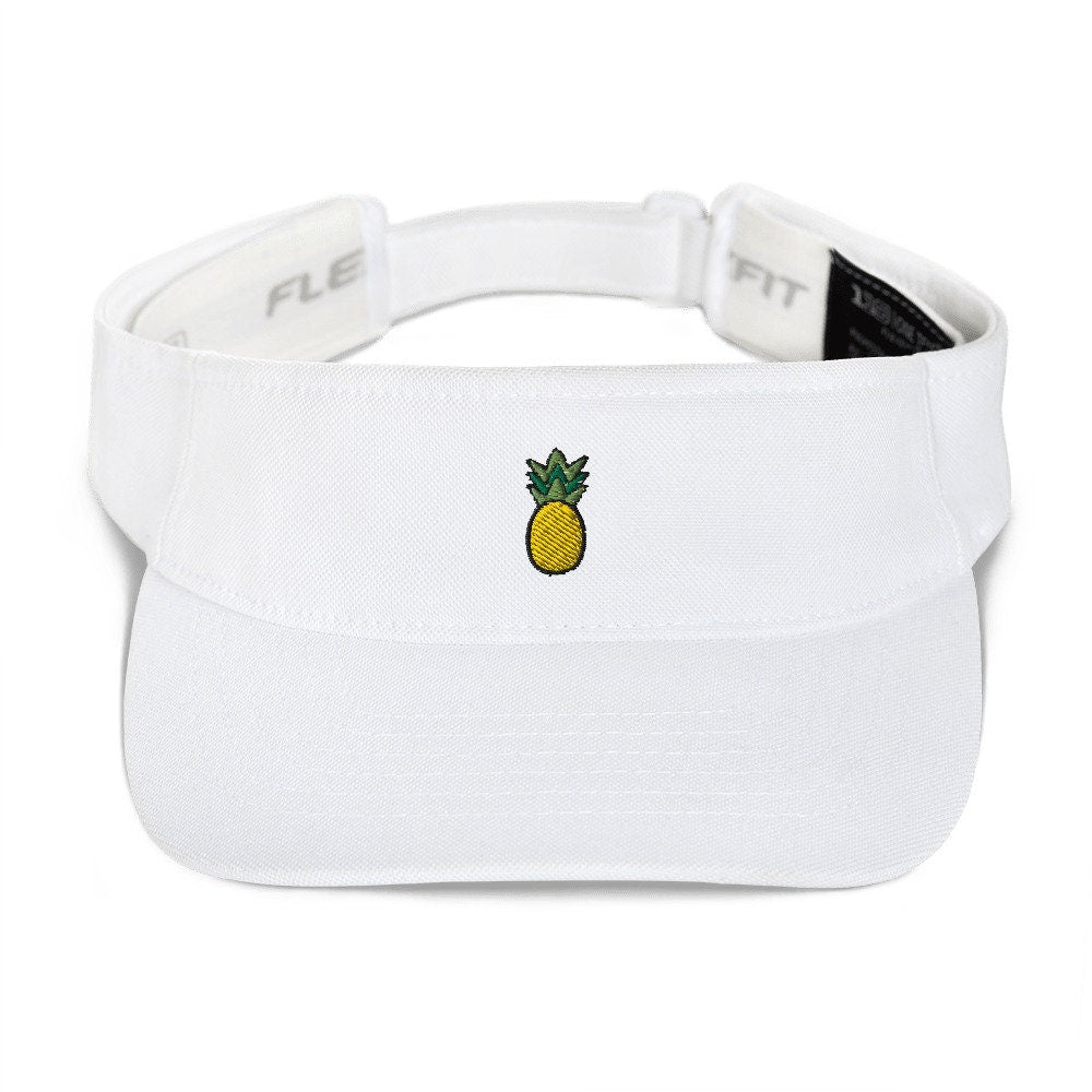 Pineapple Embroidered Visor, Premium Summer Visor,  Adjustable Beach Sun Hat - Multiple Colors