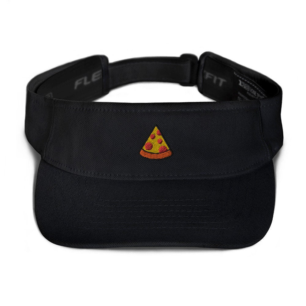 Pizza Embroidered Visor, Premium Summer Visor,  Adjustable Beach Sun Hat - Multiple Colors