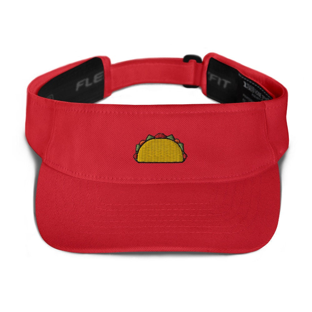 Taco Embroidered Visor, Premium Summer Visor, Adjustable Beach Sun Hat - Multiple Colors