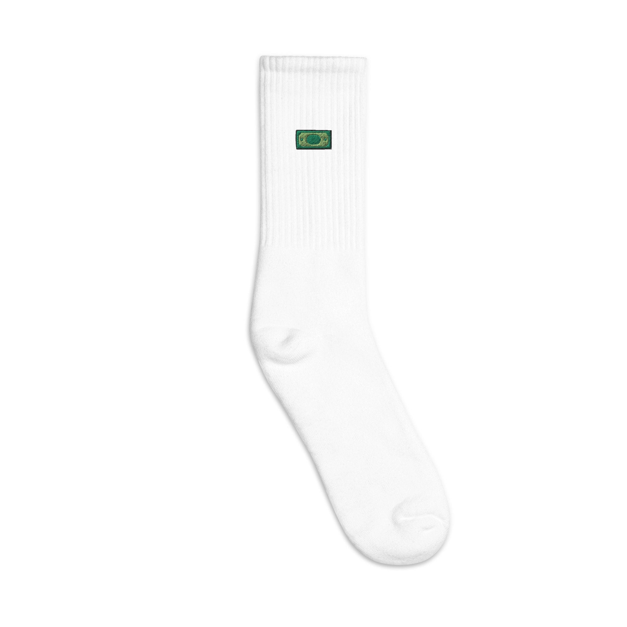 Cash Embroidered Socks, Premium Embroidered Socks, Long Socks Gift - Multiple Colors