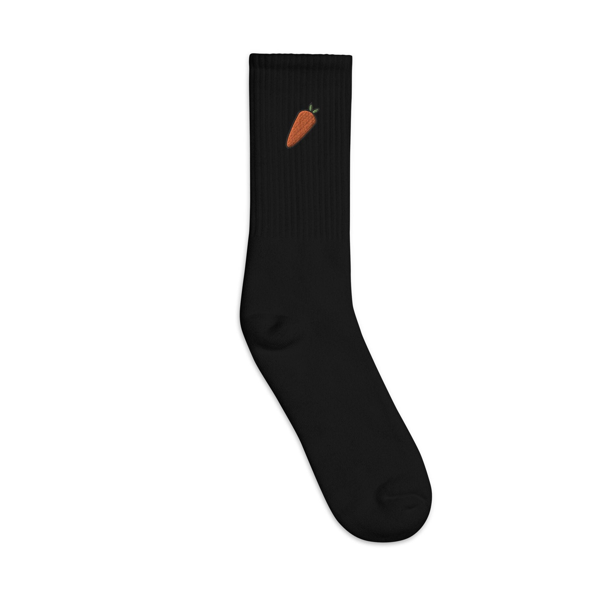 Carrot Embroidered Socks, Premium Embroidered Socks, Long Socks Gift - Multiple Colors