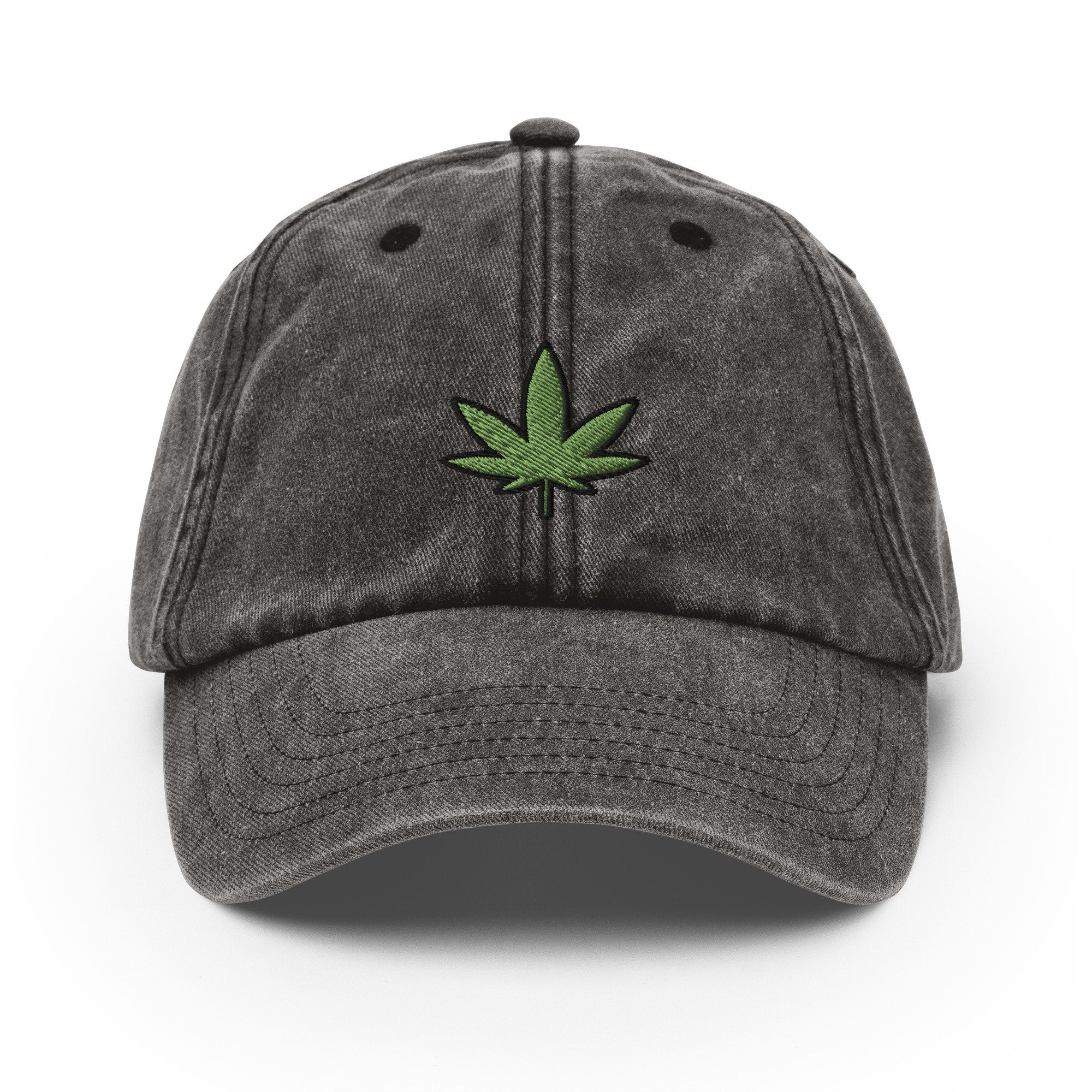 Weed Vintage Hat, Aged Dad Cap, Faded Baseball Cap Gift - Multiple Colors