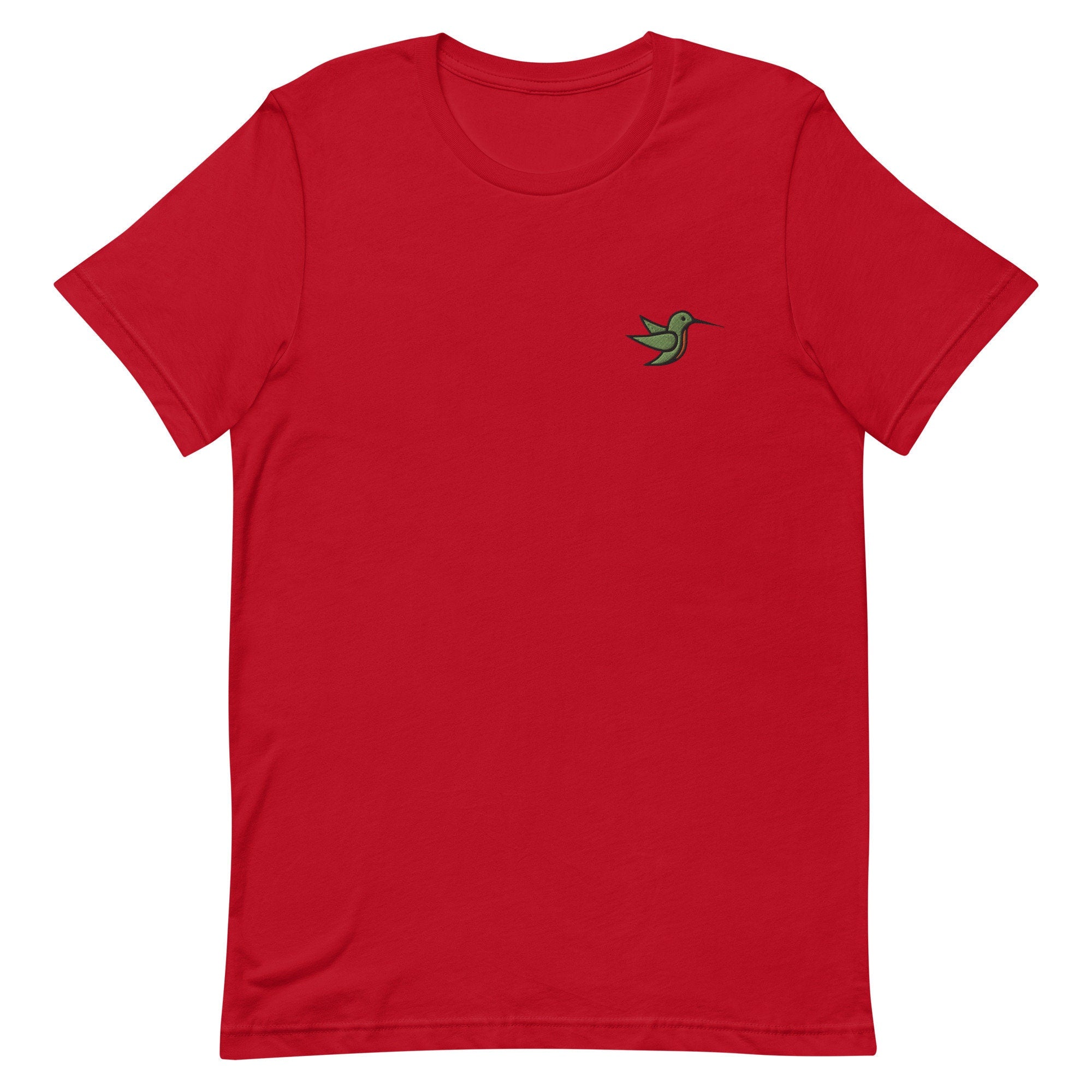 Hummingbird Embroidered Men's T-Shirt Gift for Boyfriend, Men's Short Sleeve Shirt - Multiple Colors