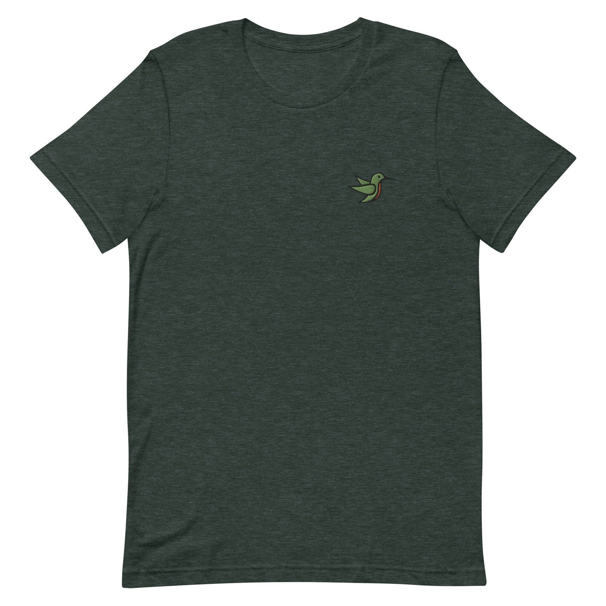Hummingbird Embroidered Men's T-Shirt Gift for Boyfriend, Men's Short Sleeve Shirt - Multiple Colors