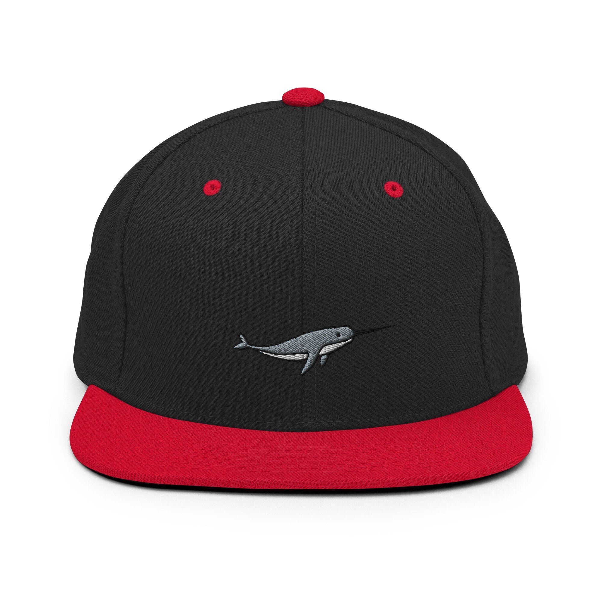 Narwhale Embroidered Snapback Hat, Cap Gift, Embroidered Snapback Hat, Flat Bill Snapback