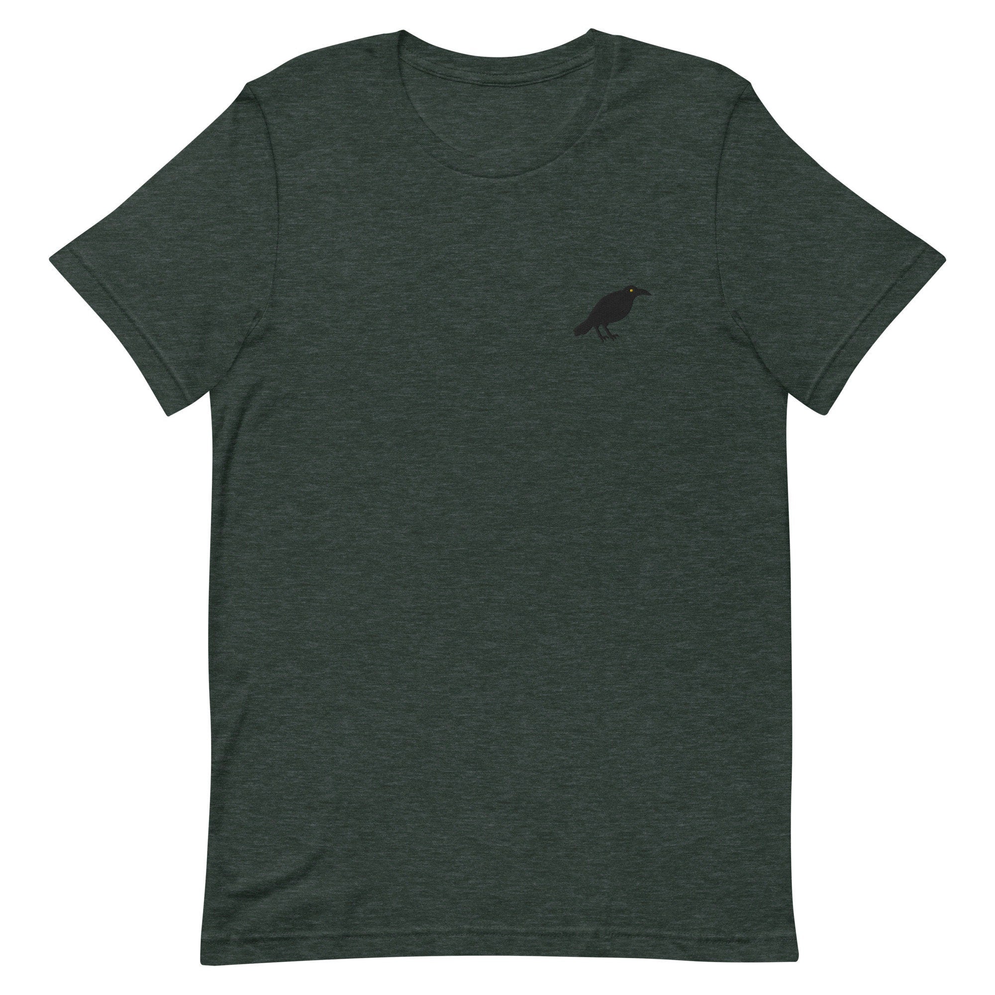 Crow Embroidered Men's T-Shirt Gift for Boyfriend, Men's Short Sleeve Shirt - Multiple Colors