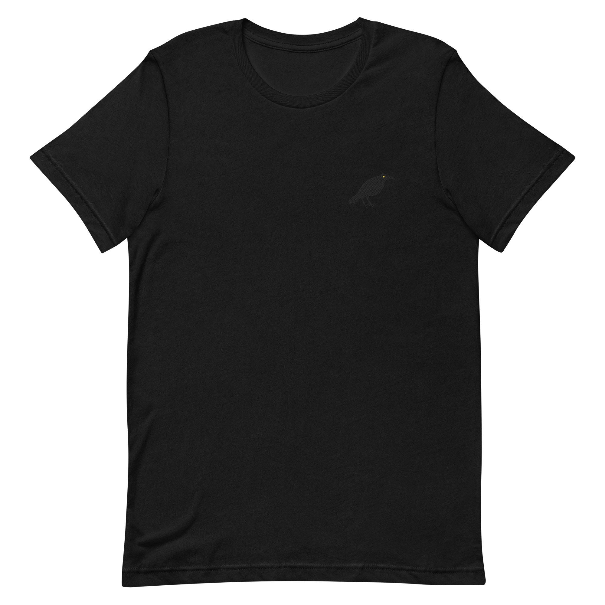Crow Embroidered Men's T-Shirt Gift for Boyfriend, Men's Short Sleeve Shirt - Multiple Colors
