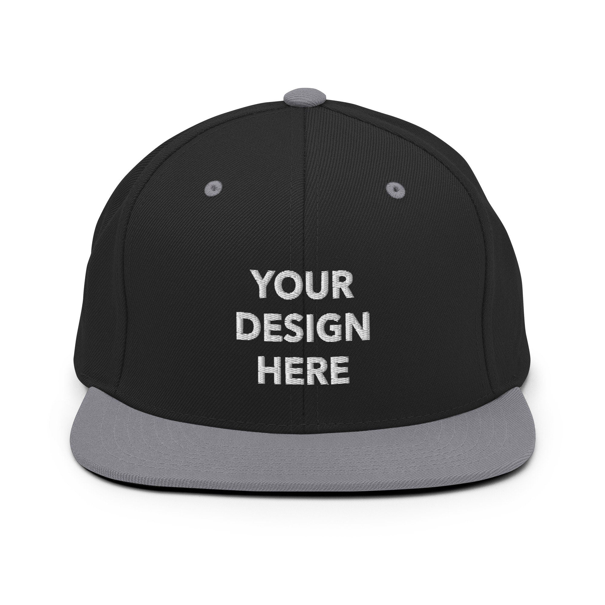 Personalized Embroidered Snapback Hat, Customized Logo Snapback Hat, Embroidery With Your Own Text or Design, Handmade Snapback Hat