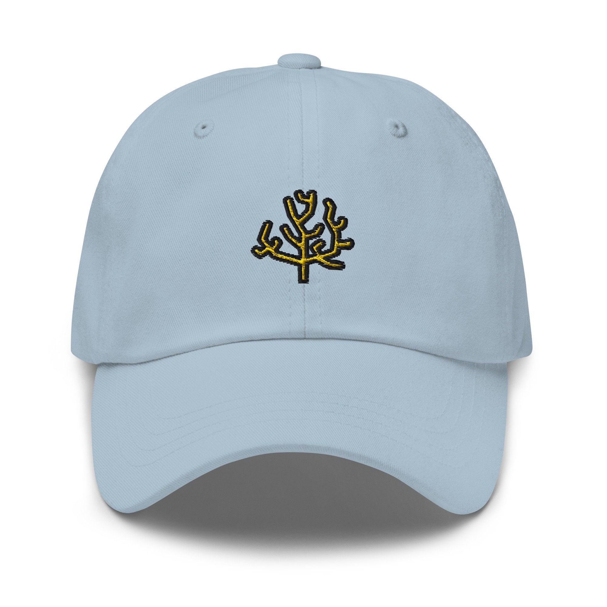 Coral Embroidered Dad Hat