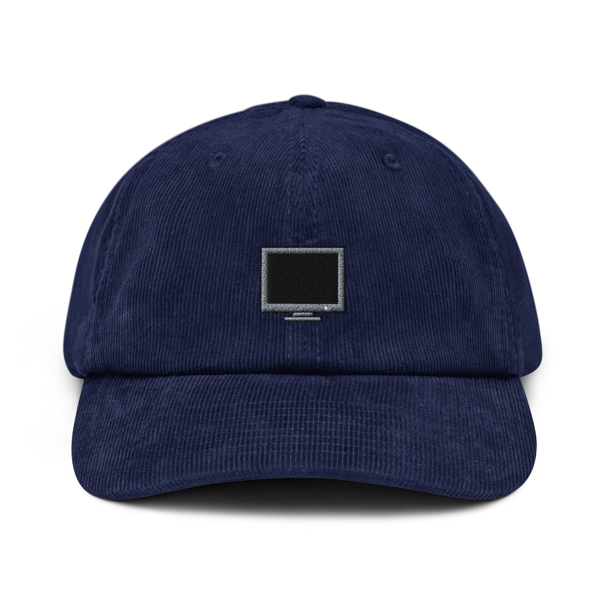 Computer Monitor Embroidered Corduroy Dad Hat, Handmade Corduroy Baseball Cap Gift - Multiple Colors