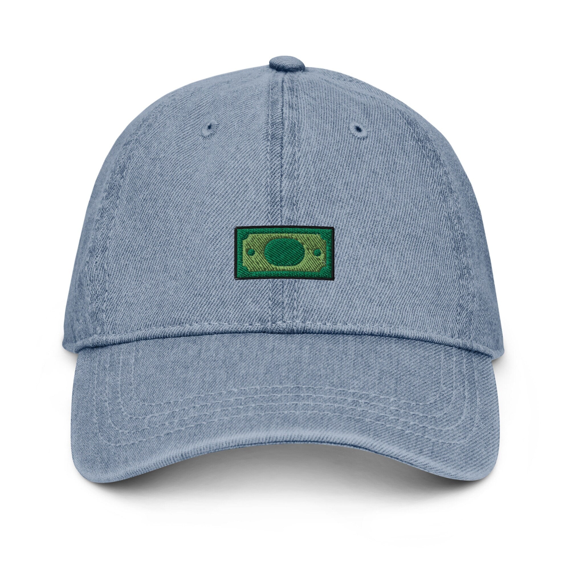 Money Denim Hat, Premium Embroidered Denim Cap, Hat Embroidery Gift - Multiple Colors