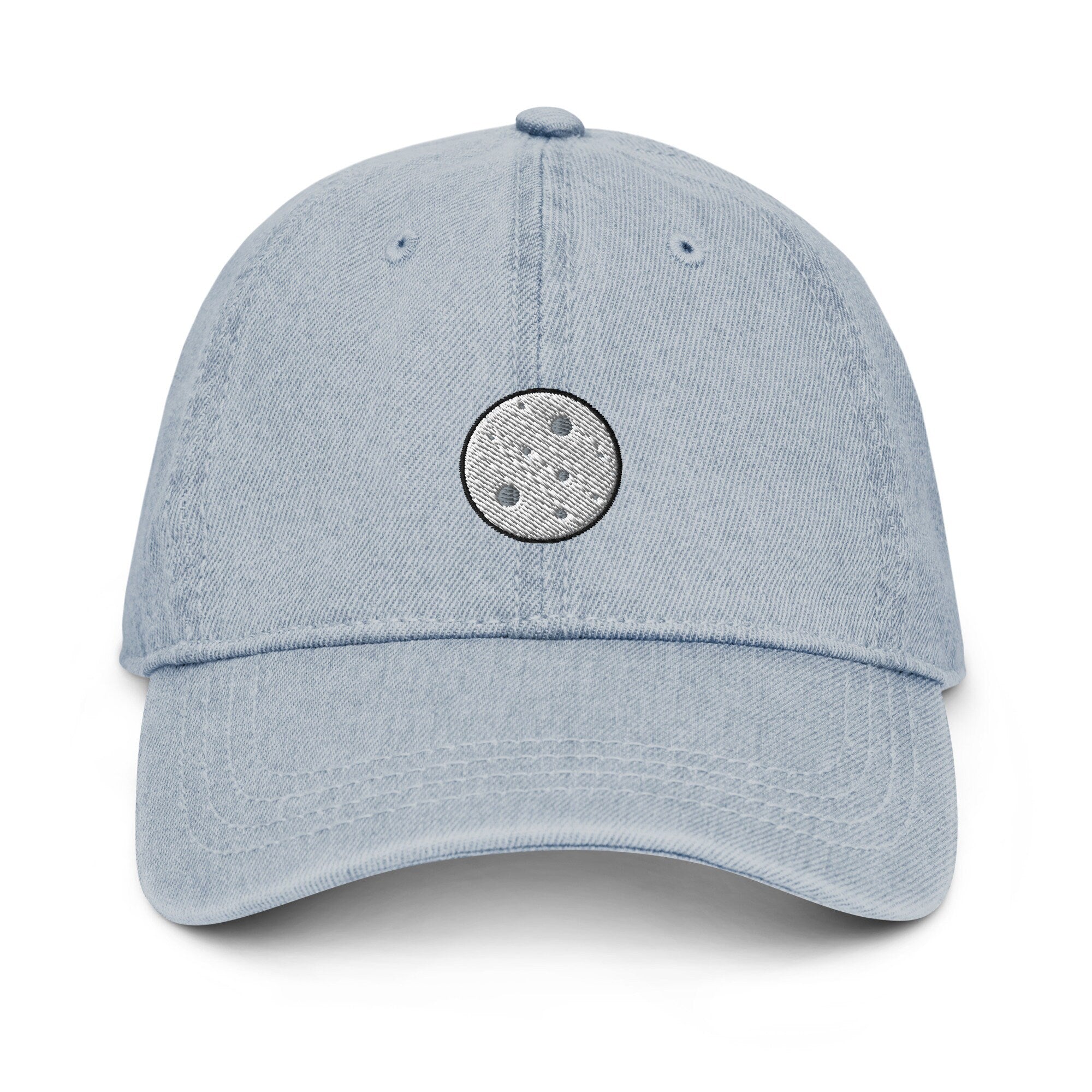 Moon Denim Hat, Premium Embroidered Denim Cap, Hat Embroidery Gift - Multiple Colors