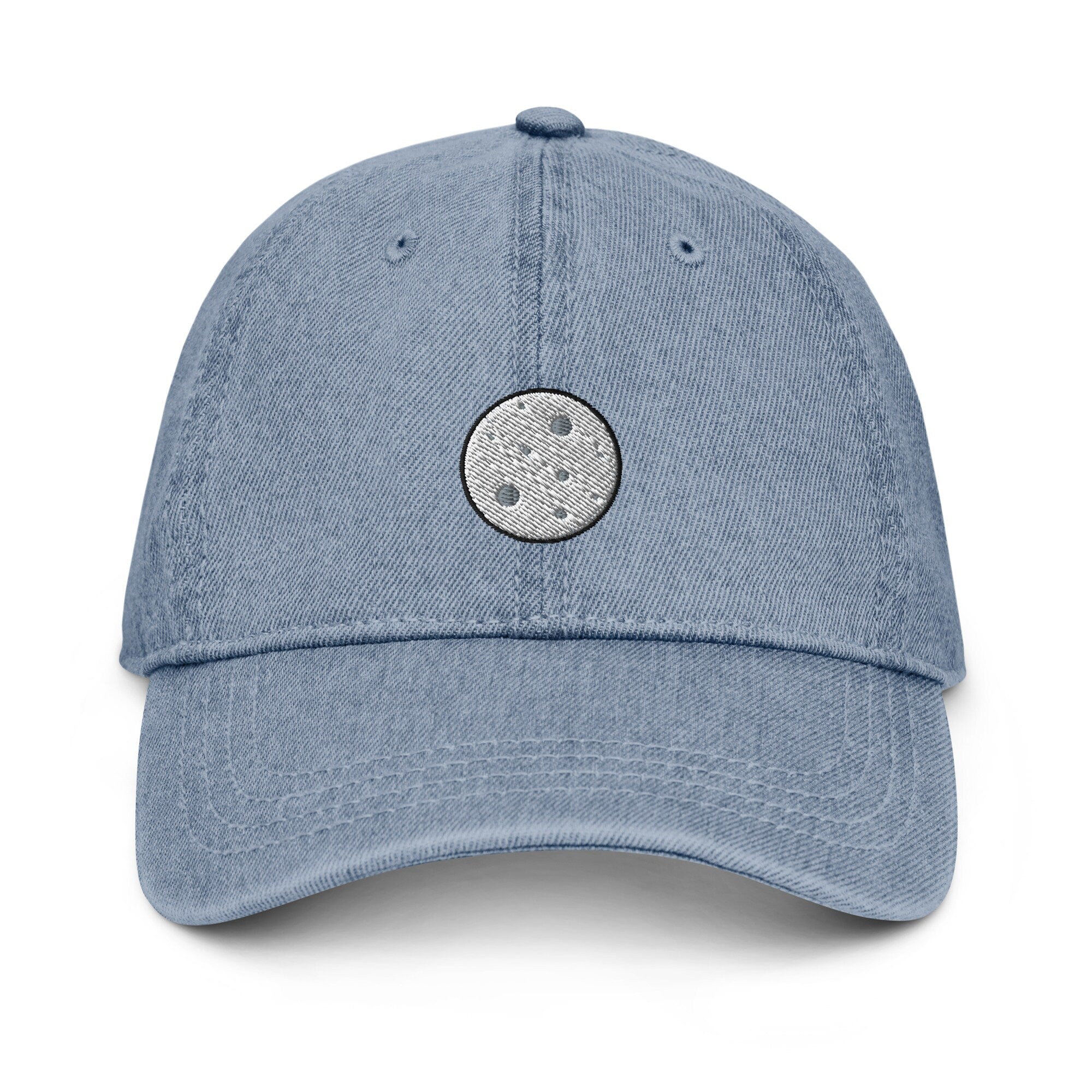 Moon Denim Hat, Premium Embroidered Denim Cap, Hat Embroidery Gift - Multiple Colors