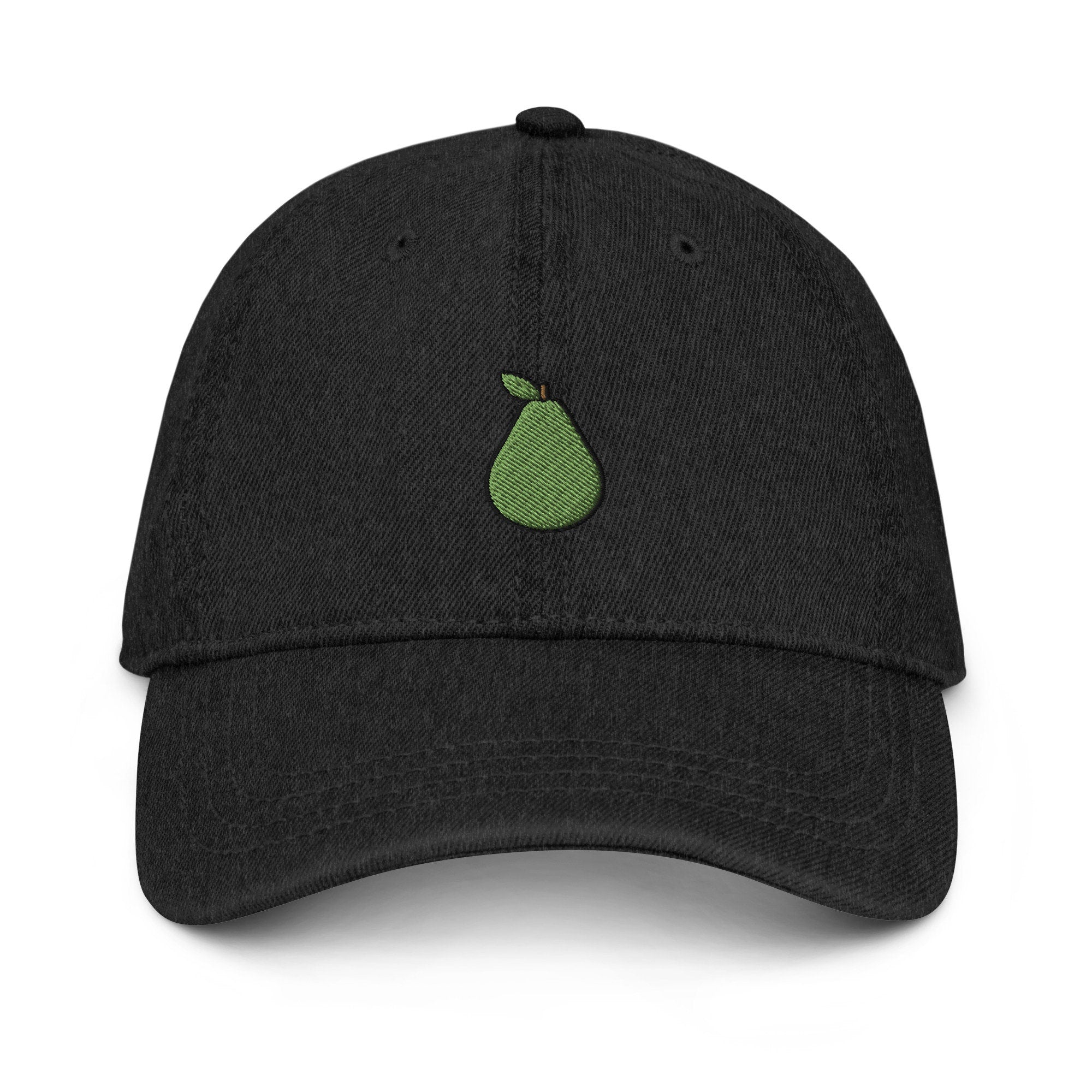 Pear Denim Hat, Premium Embroidered Denim Cap, Hat Embroidery Gift - Multiple Colors