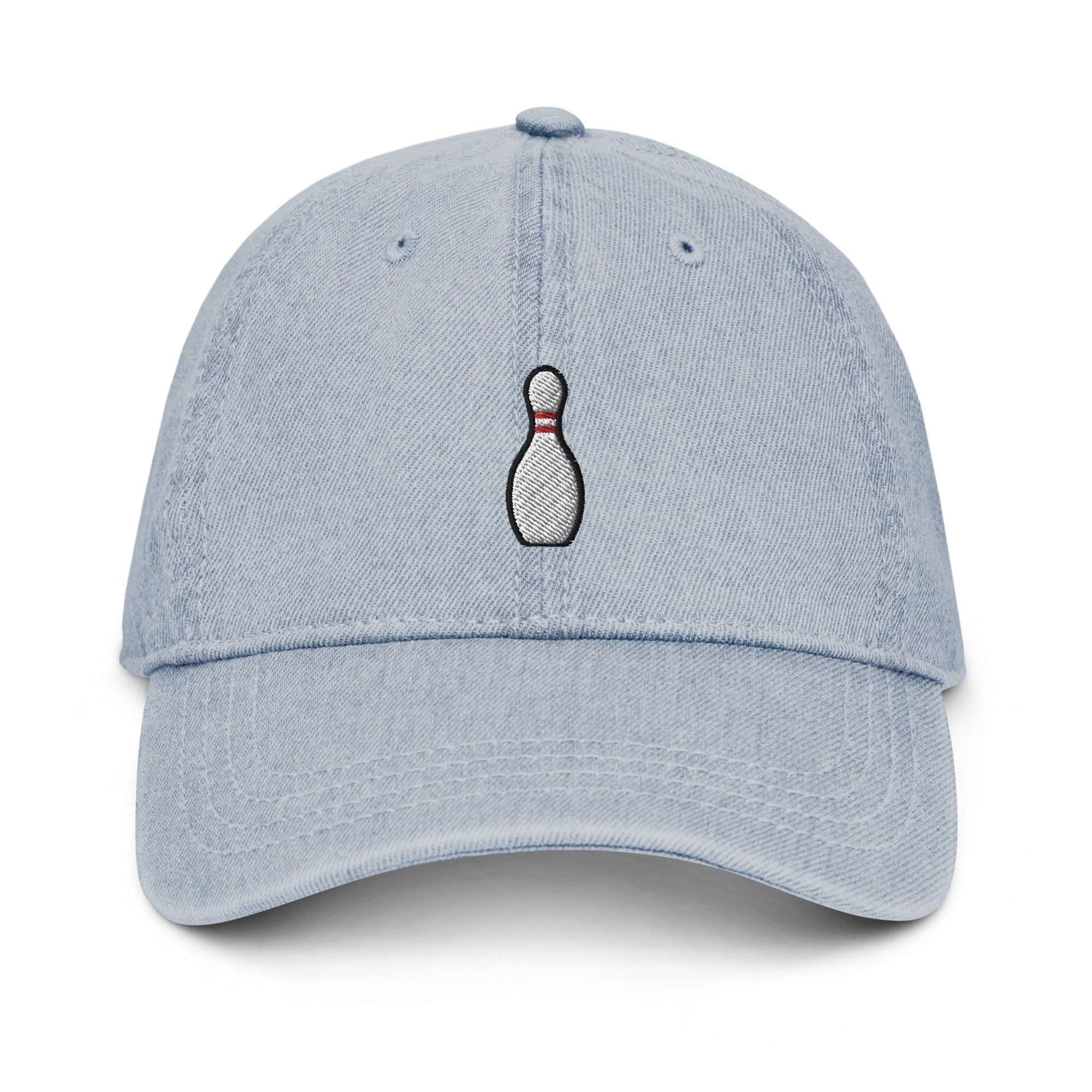 Bowling Pin Denim Hat, Premium Embroidered Denim Cap, Hat Embroidery Gift - Multiple Colors