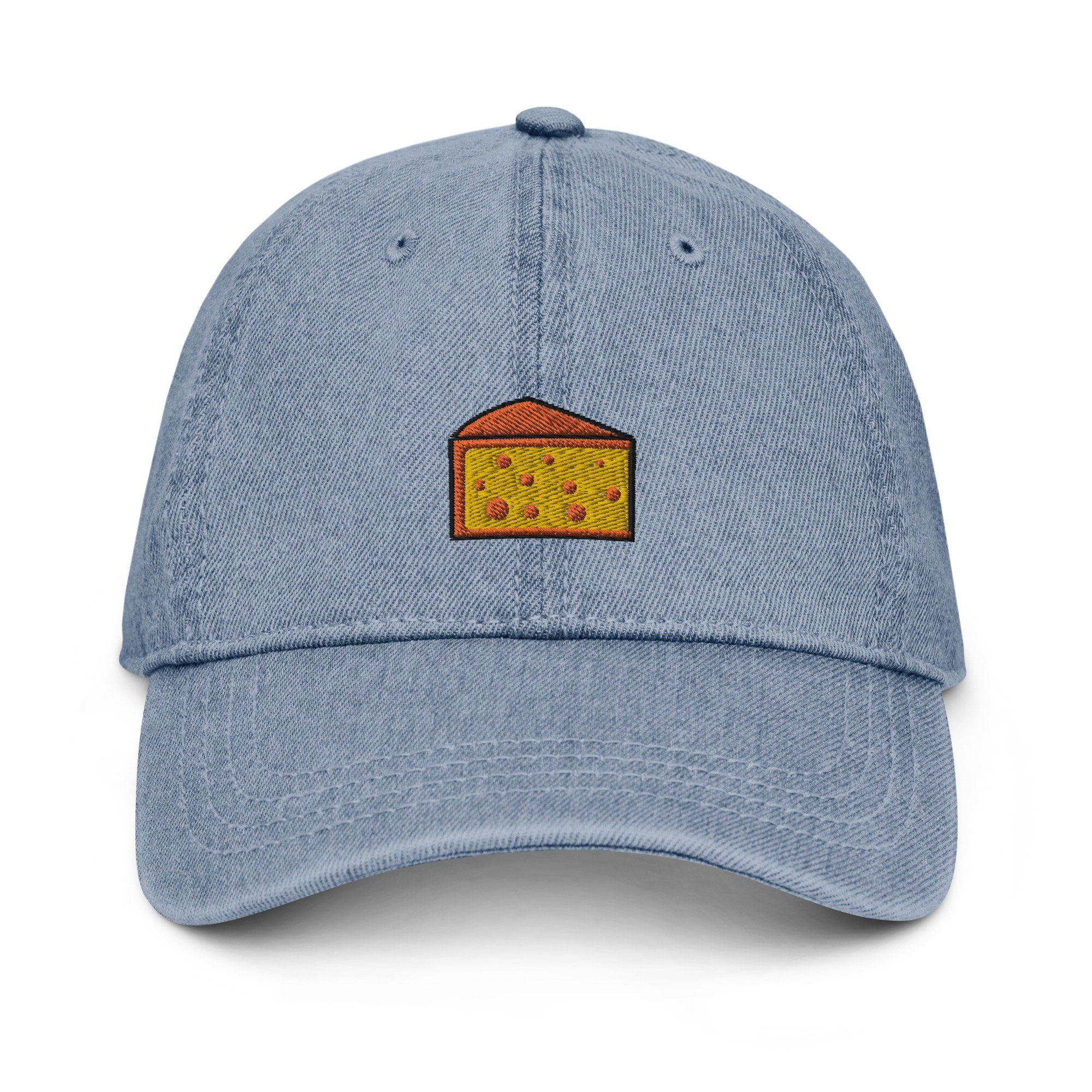 Cheese Denim Hat, Premium Embroidered Denim Cap, Hat Embroidery Gift - Multiple Colors