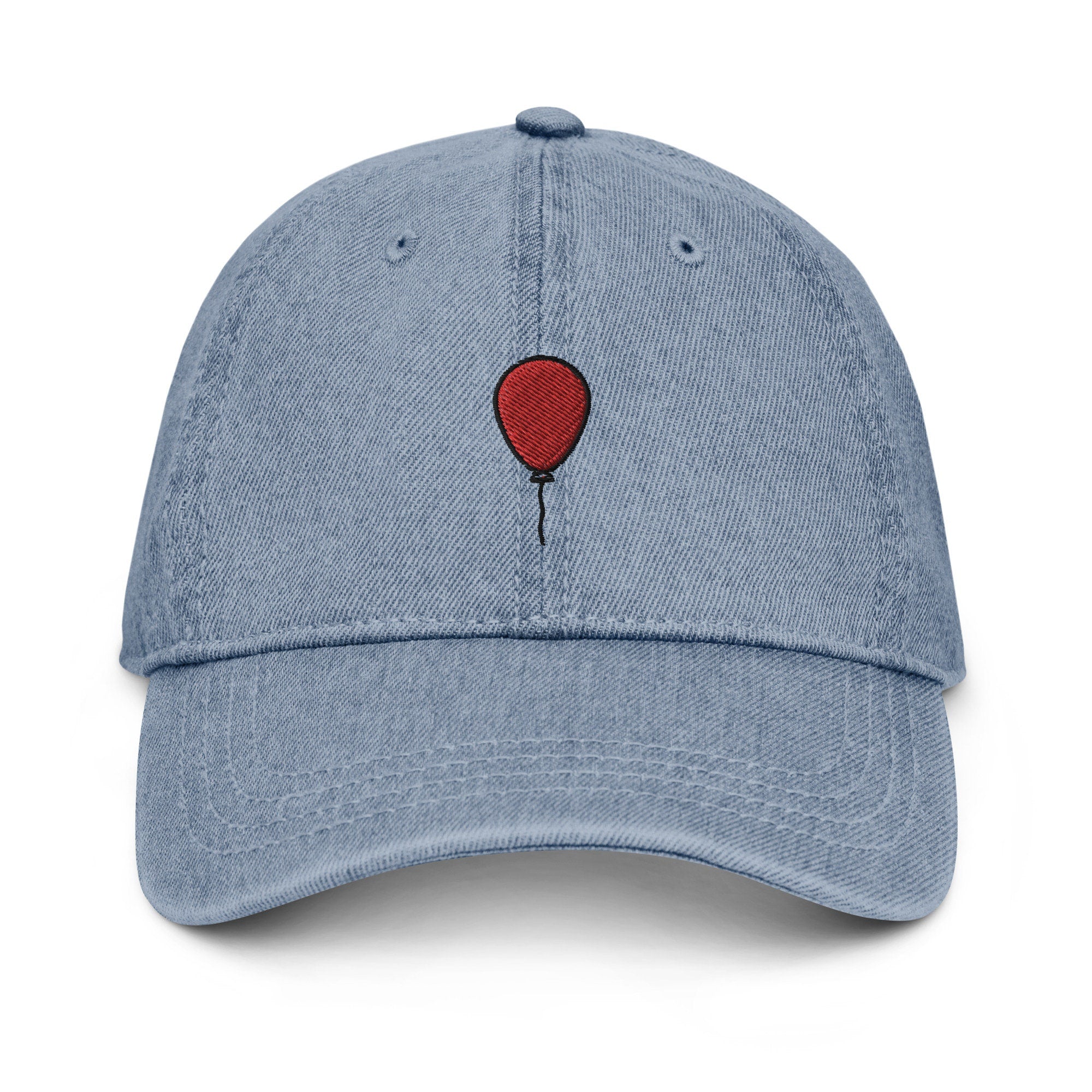 Balloon Denim Hat, Premium Embroidered Denim Cap, Hat Embroidery Gift - Multiple Colors