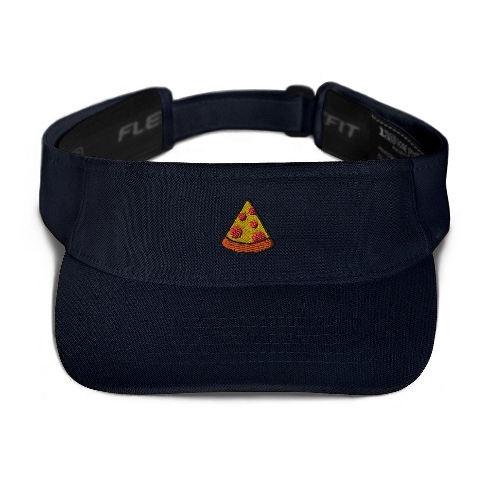 Pizza Embroidered Visor, Premium Summer Visor,  Adjustable Beach Sun Hat - Multiple Colors