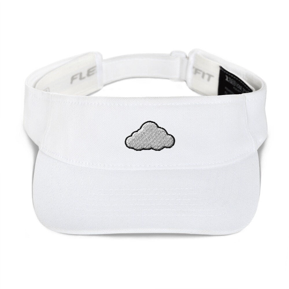 Cloud Embroidered Visor, Premium Summer Visor, Adjustable Beach Sun Hat - Multiple Colors